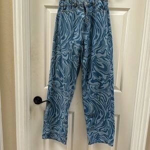 Divided Psychedelic Print Jeans Size 2